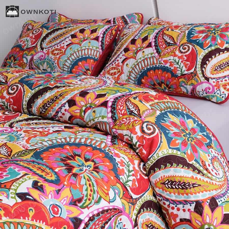 Bohemian Elegant Quilted Bedding Set(3PCS)