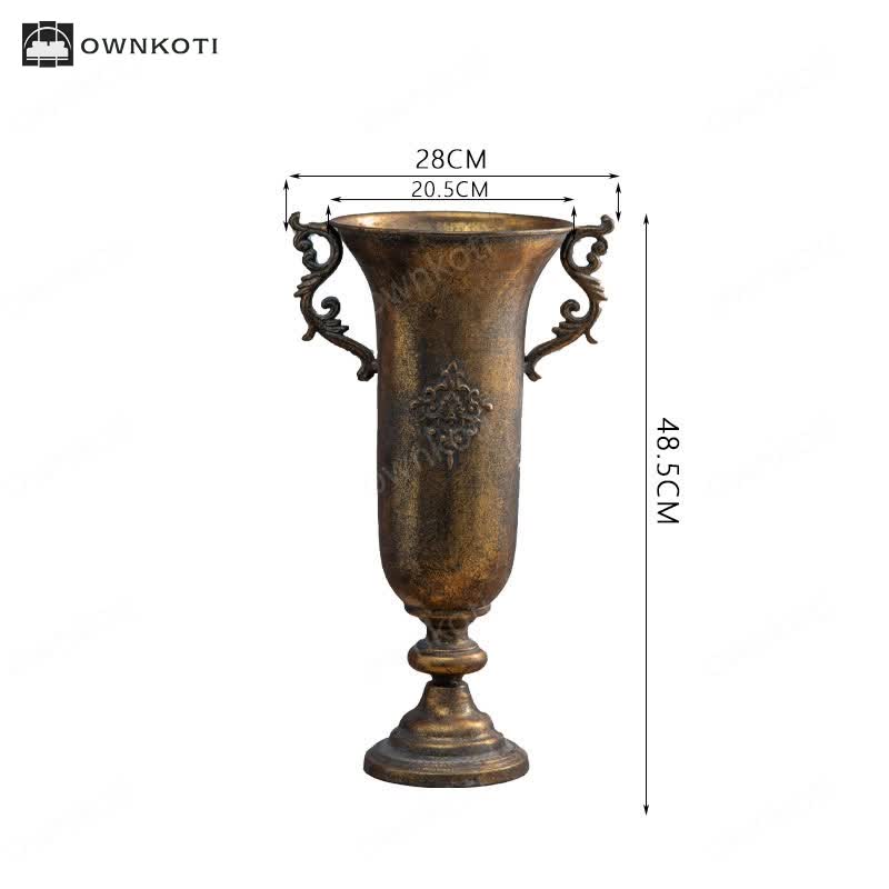 Vintage golden vase decorative ornament