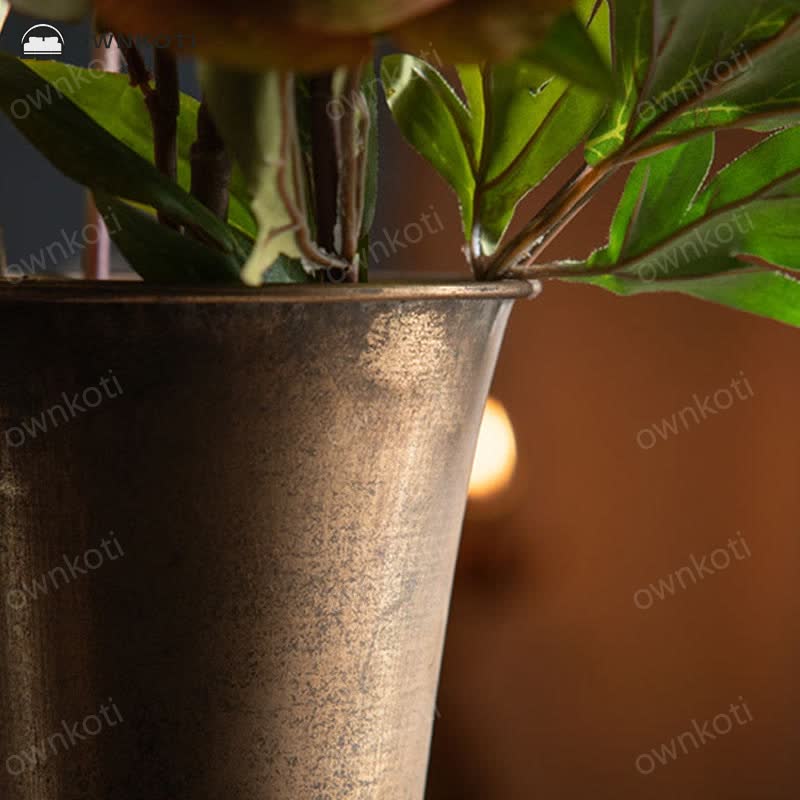 Vintage golden vase decorative ornament