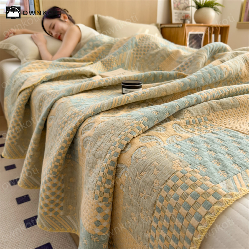 Three Layers Gauze Retro Comfy Lightweight Quilt