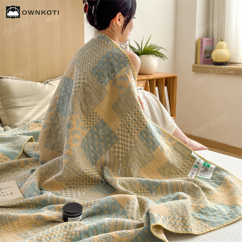 Three Layers Gauze Retro Comfy Lightweight Quilt