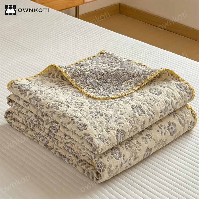 Refresh Floral Three Layers Cotton Gauze Quilt