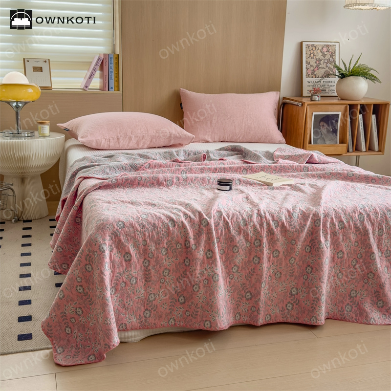 Refresh Floral Three Layers Cotton Gauze Quilt