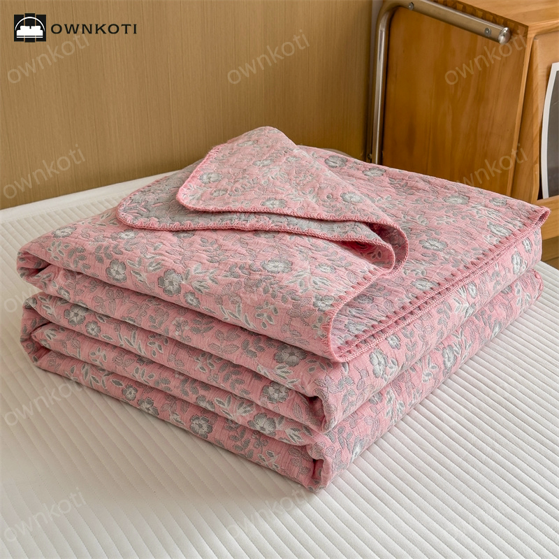 Refresh Floral Three Layers Cotton Gauze Quilt