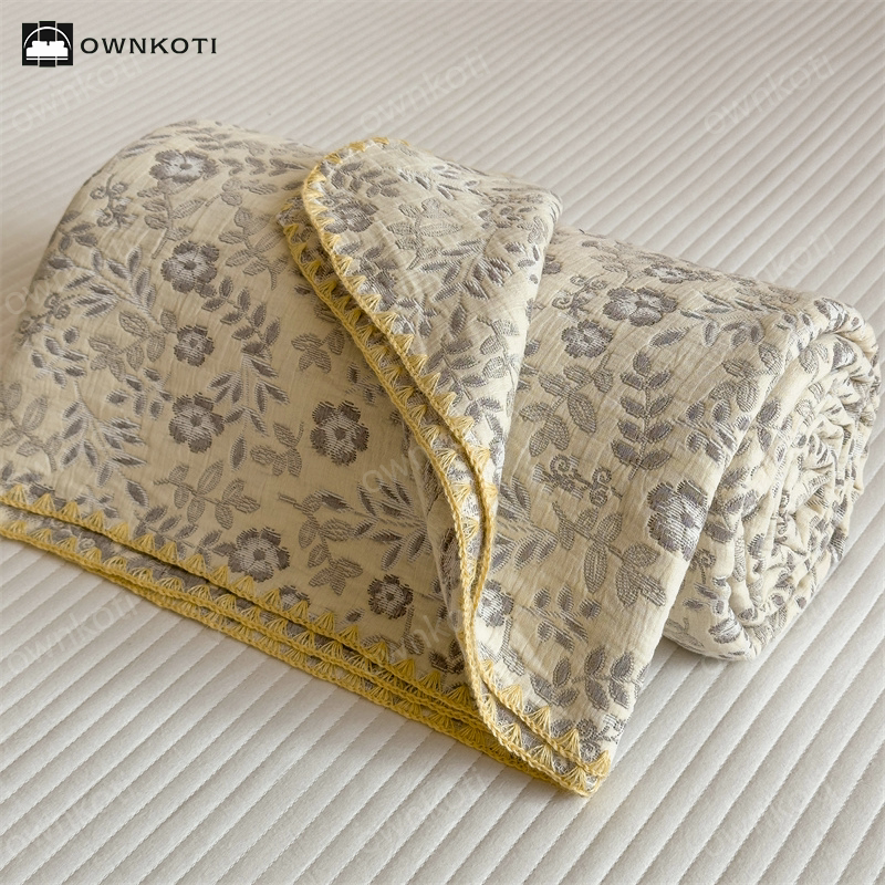 Refresh Floral Three Layers Cotton Gauze Quilt