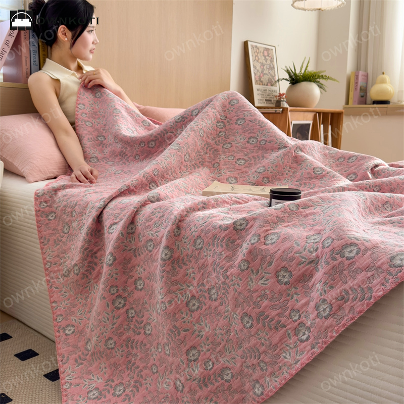 Refresh Floral Three Layers Cotton Gauze Quilt