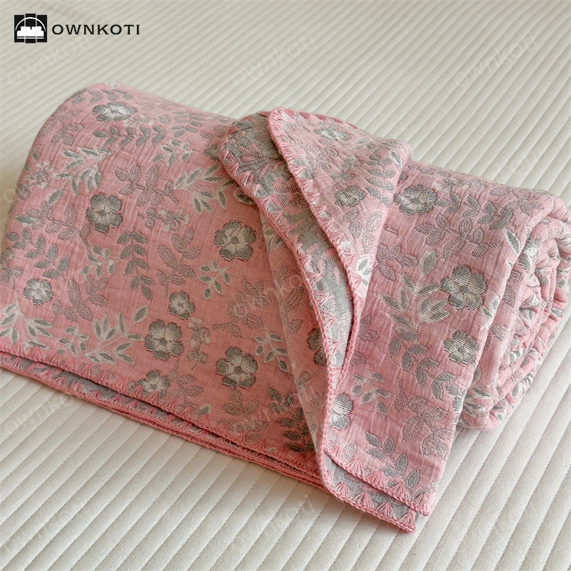 Refresh Floral Three Layers Cotton Gauze Quilt