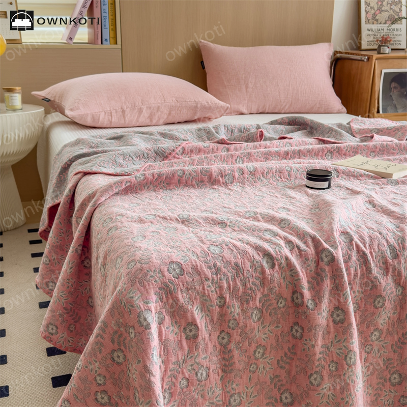 Refresh Floral Three Layers Cotton Gauze Quilt