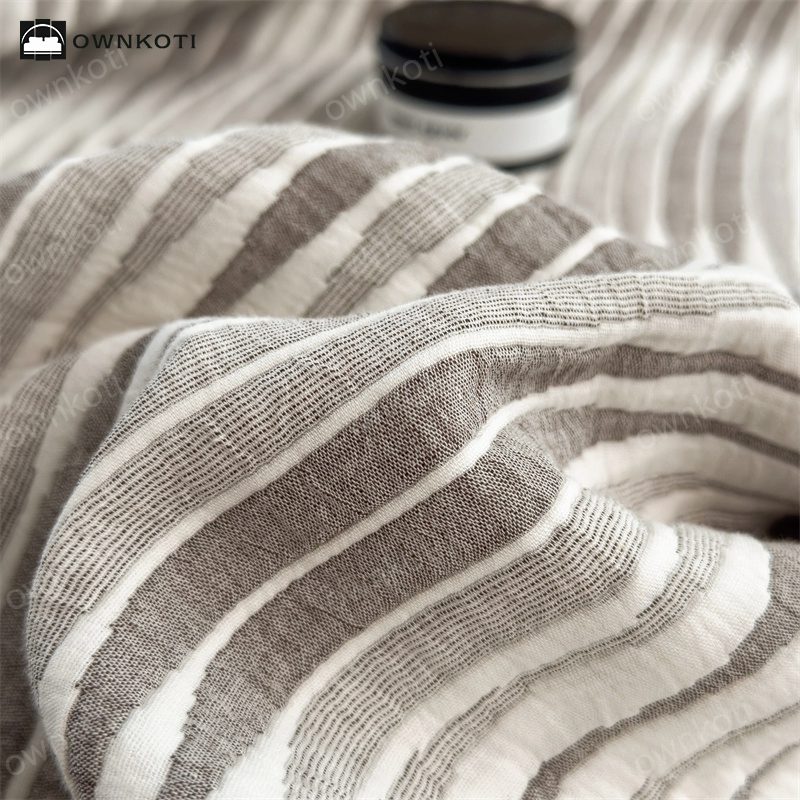 Cotton Gauze Striped Breathable Comfy Quilt