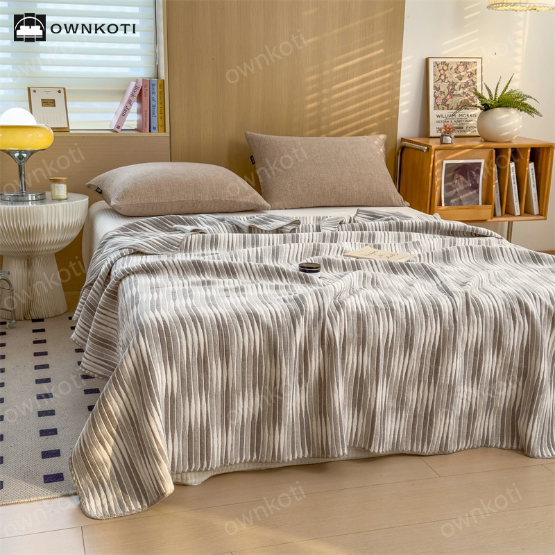 Cotton Gauze Striped Breathable Comfy Quilt