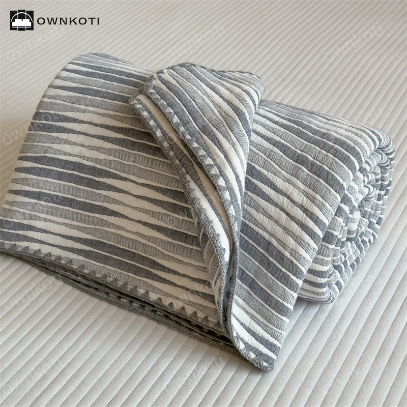 Cotton Gauze Striped Breathable Comfy Quilt