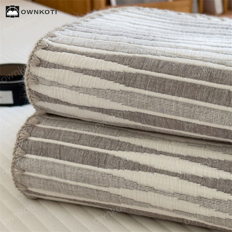 Cotton Gauze Striped Breathable Comfy Quilt