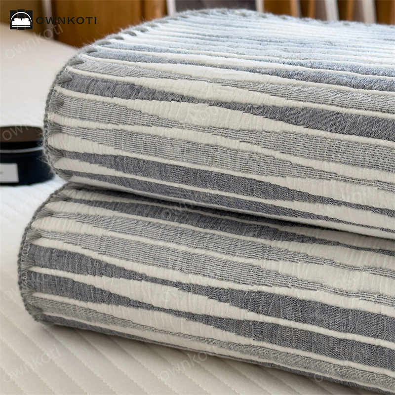 Cotton Gauze Striped Breathable Comfy Quilt