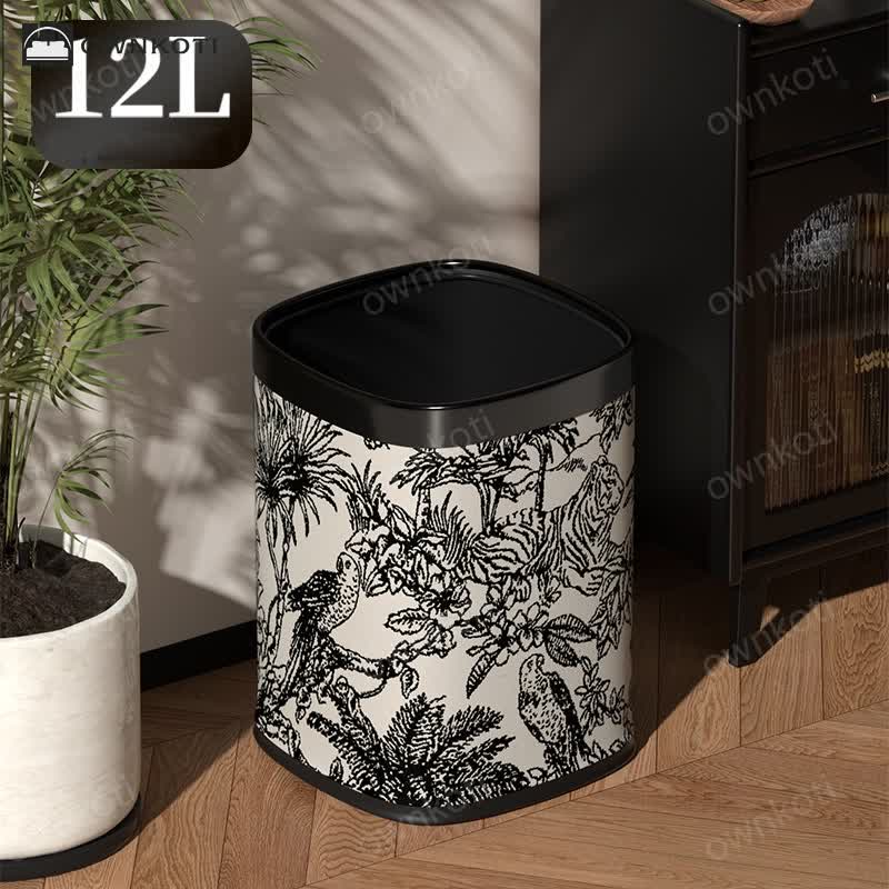 Double-layer Retro Forest Square Trash Can