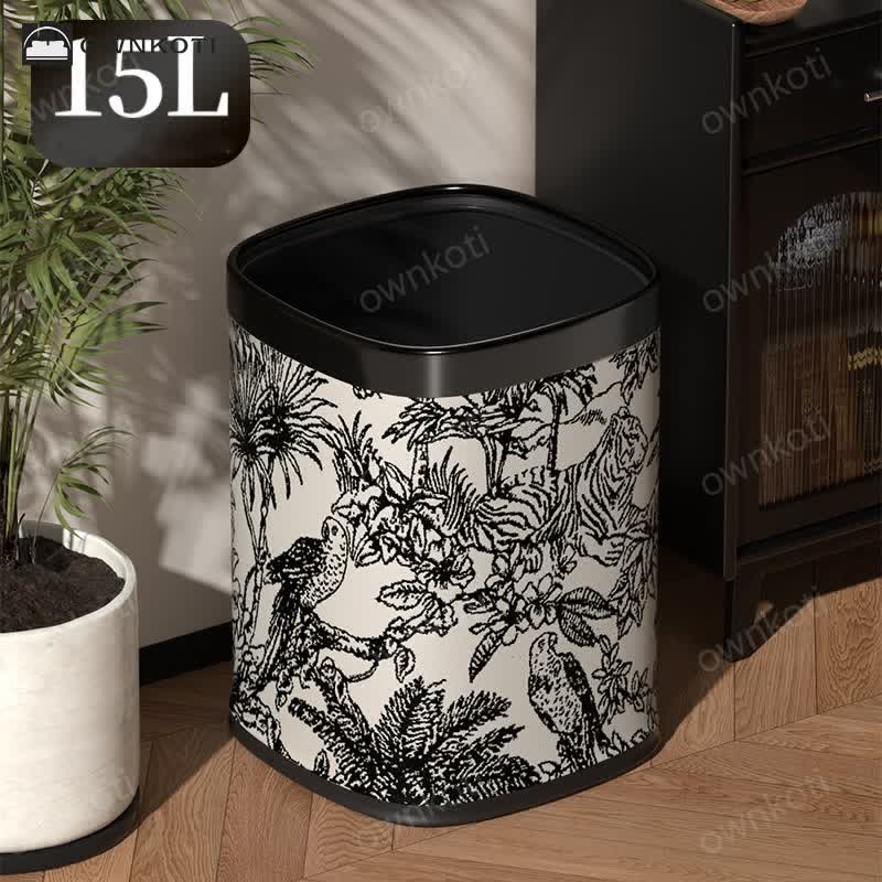 Double-layer Retro Forest Square Trash Can