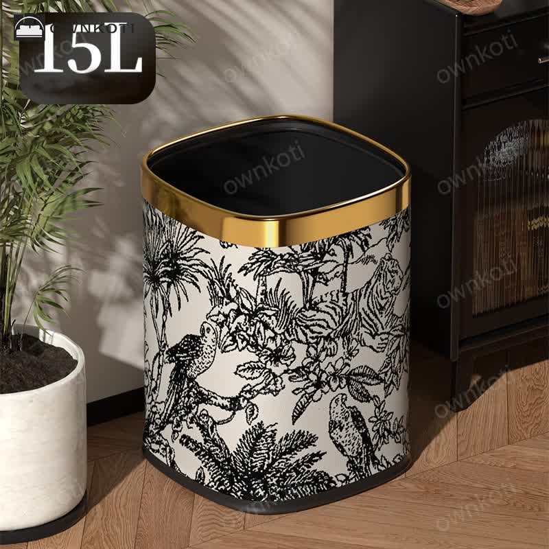 Double-layer Retro Forest Square Trash Can