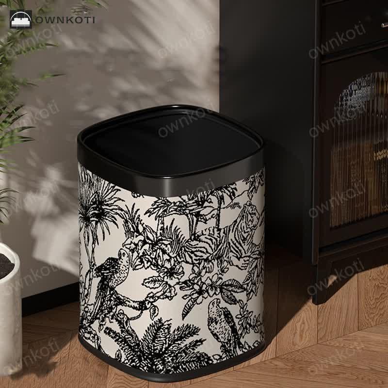 Double-layer Retro Forest Square Trash Can