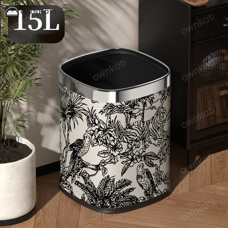 Double-layer Retro Forest Square Trash Can