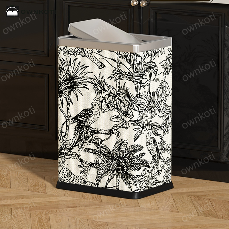 Forest Rectangular Trash Can with Swing Lid