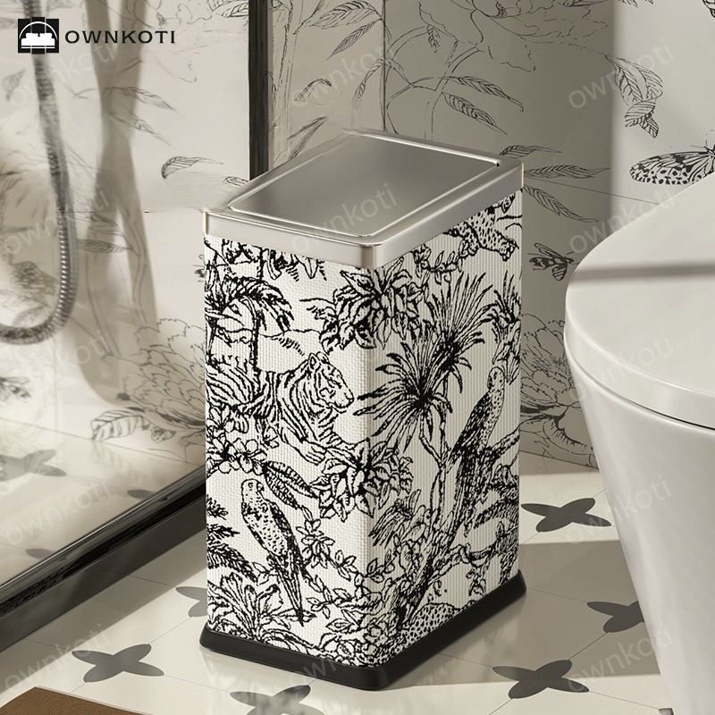 Forest Rectangular Trash Can with Swing Lid