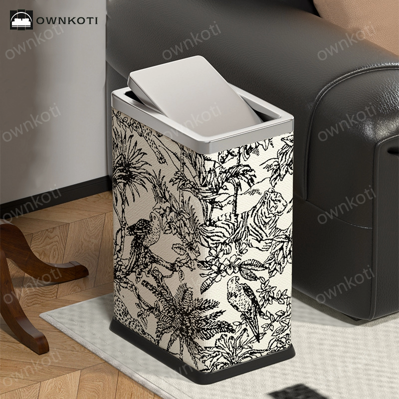 Forest Rectangular Trash Can with Swing Lid