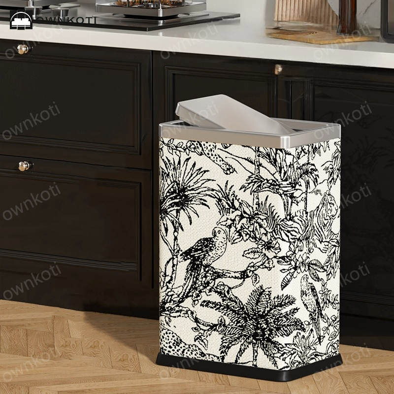 Forest Rectangular Trash Can with Swing Lid