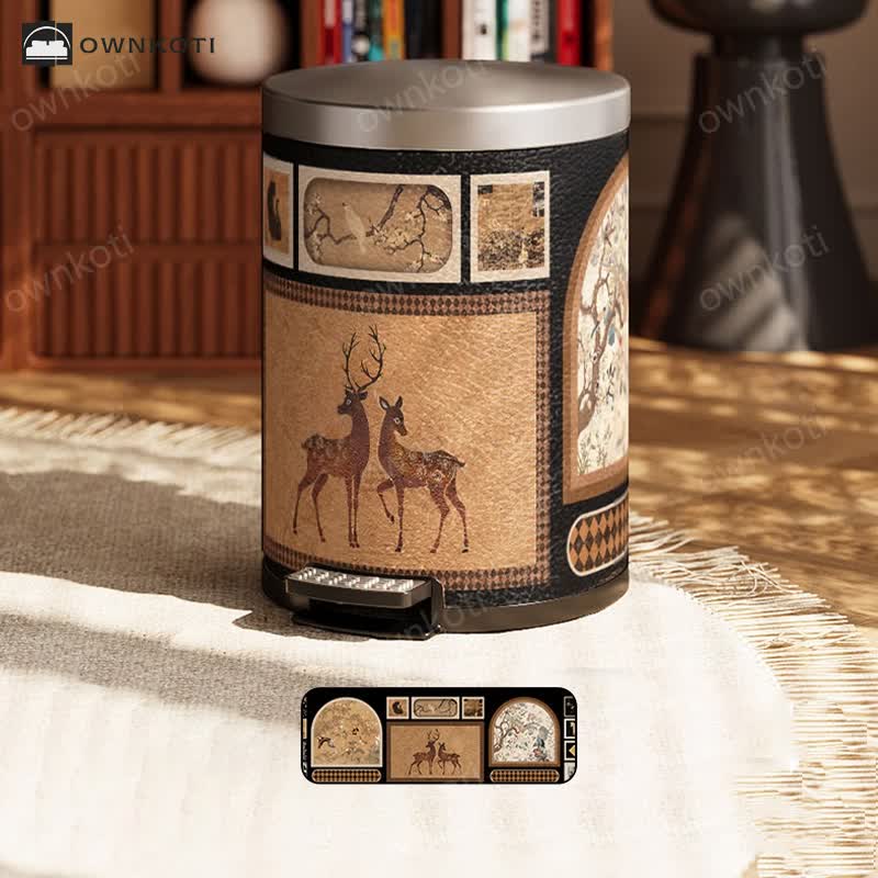 Luxurious Leather Vintage Trash Can