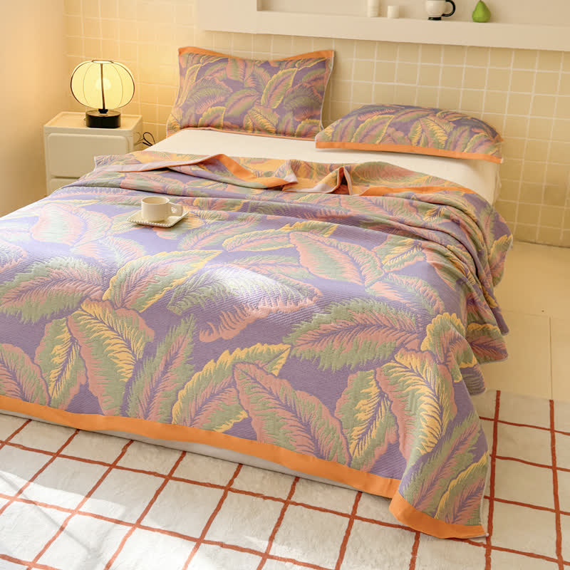 Rustic Rainforest Leaf Reversible Breathable Quilt