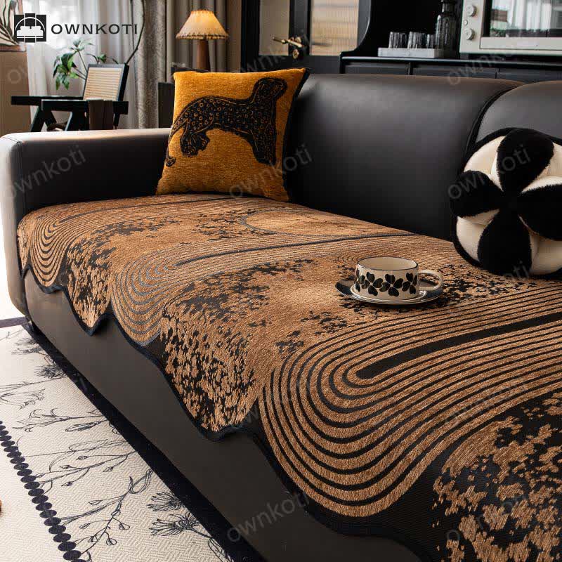 Retro Wave Plant Non-slip Sofa Cover