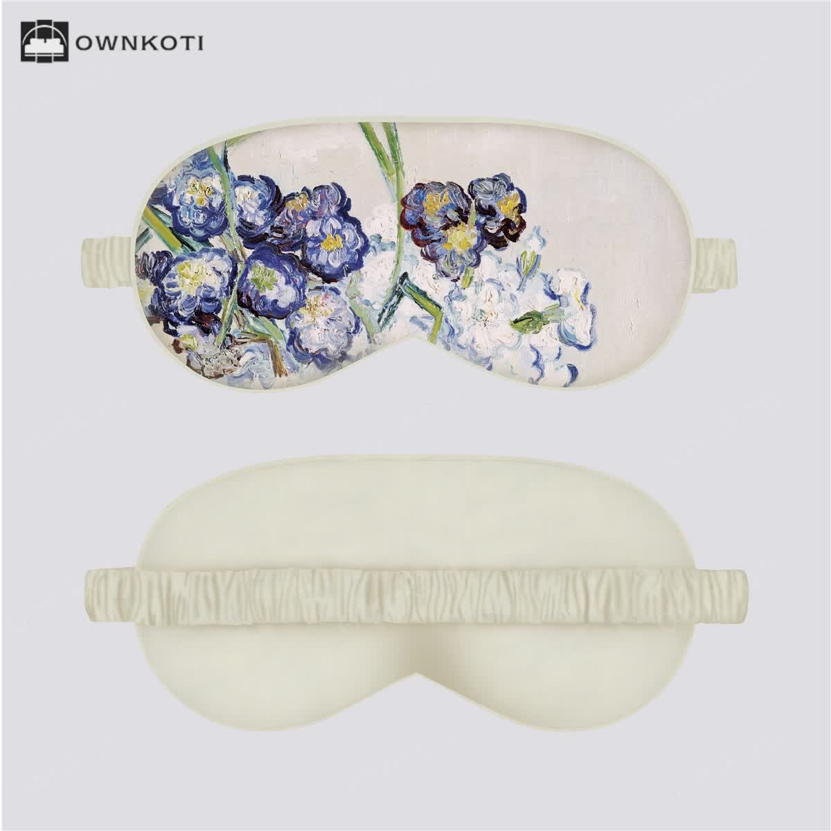 Art Floral Print Silk Satin Eye Mask