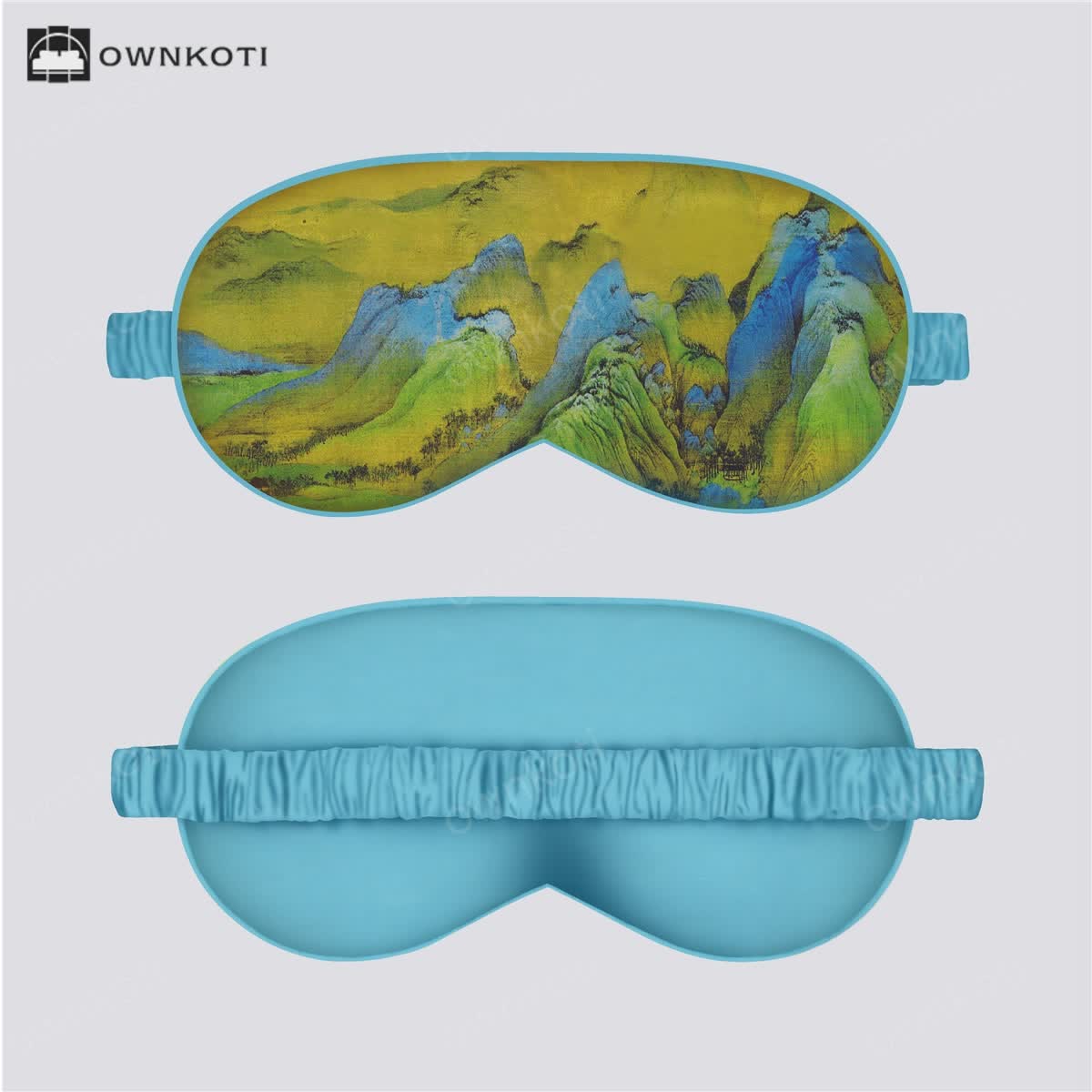 Art Floral Print Silk Satin Eye Mask