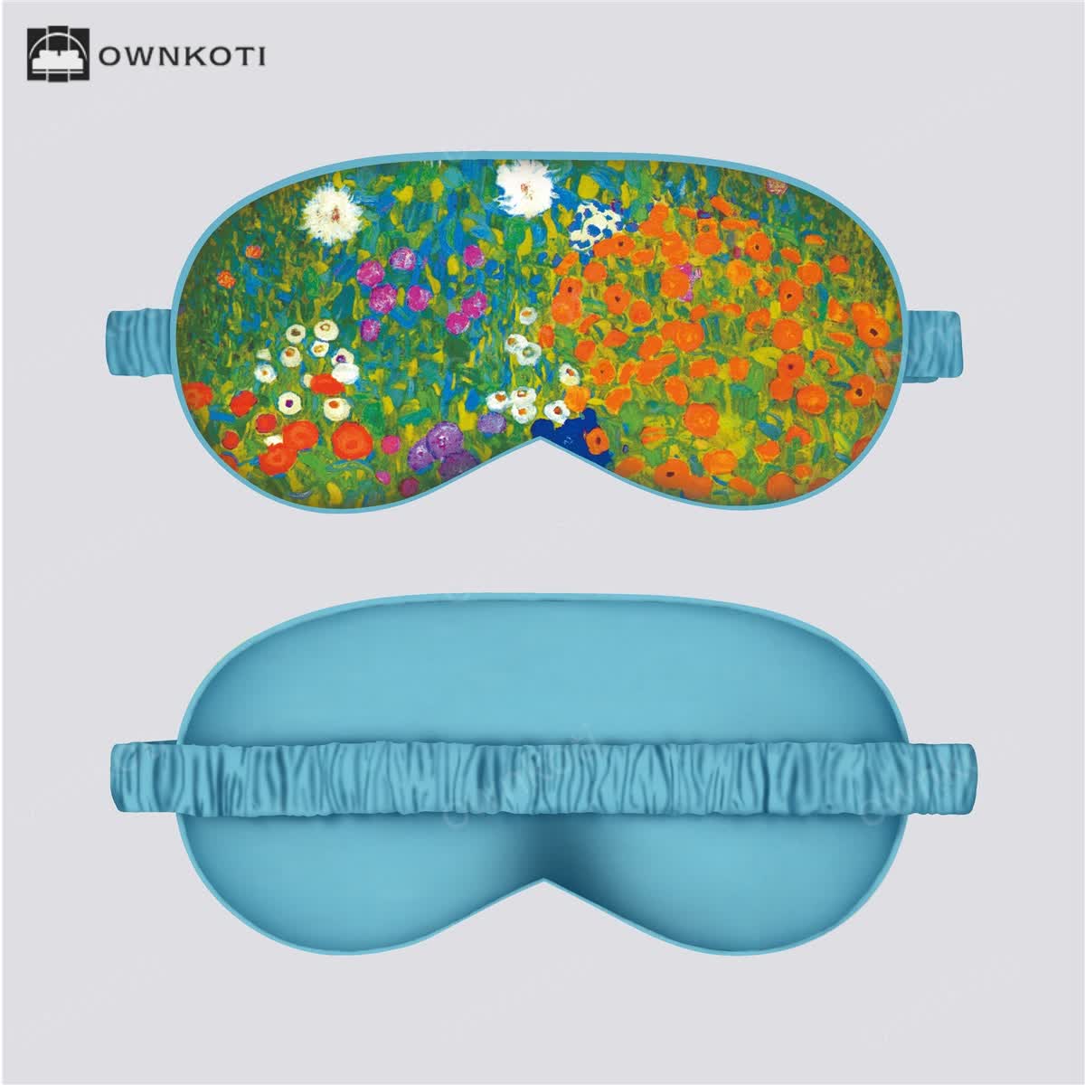 Art Floral Print Silk Satin Eye Mask
