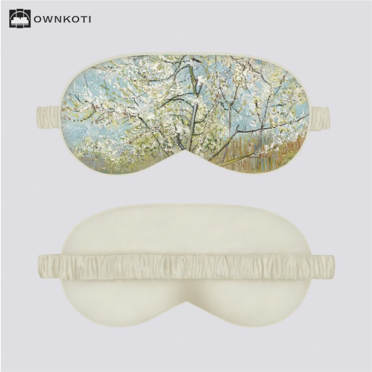 Art Floral Print Silk Satin Eye Mask