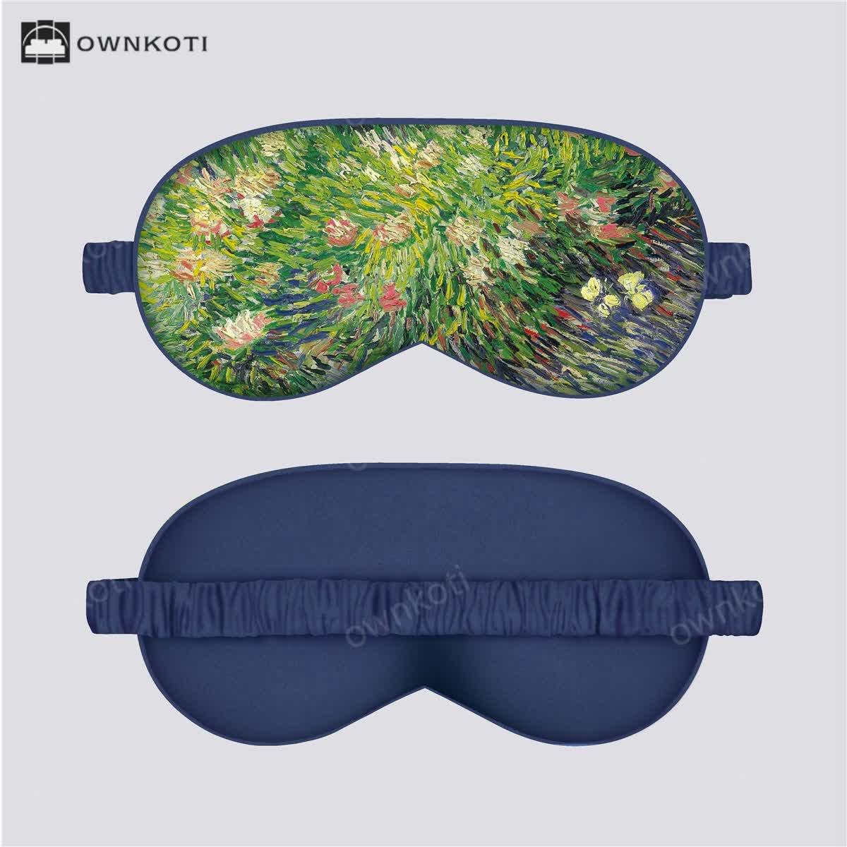 Art Floral Print Silk Satin Eye Mask