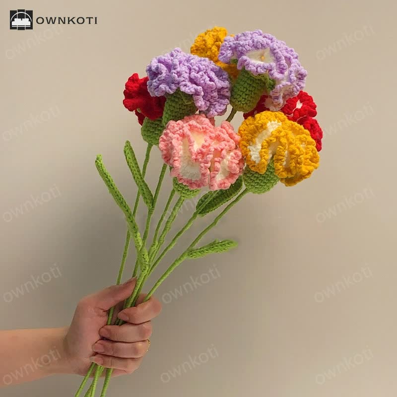 Creative Handmade Knitted Crochet Carnation