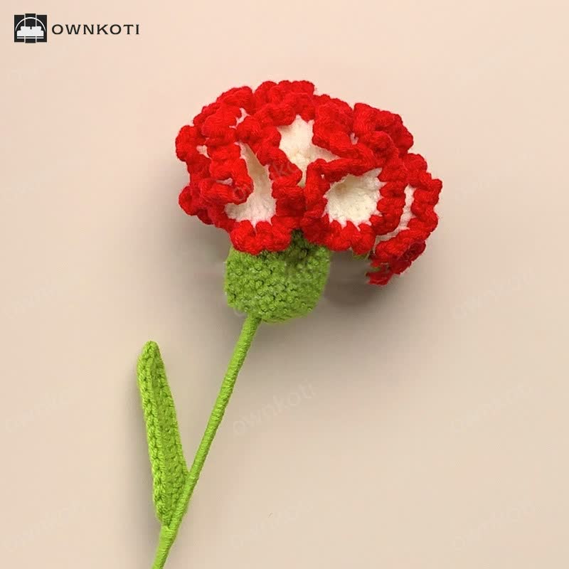 Creative Handmade Knitted Crochet Carnation