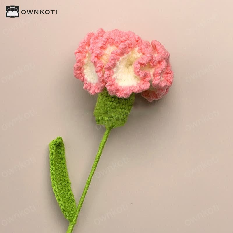Creative Handmade Knitted Crochet Carnation
