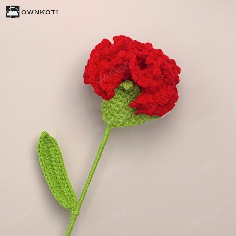 Creative Handmade Knitted Crochet Carnation