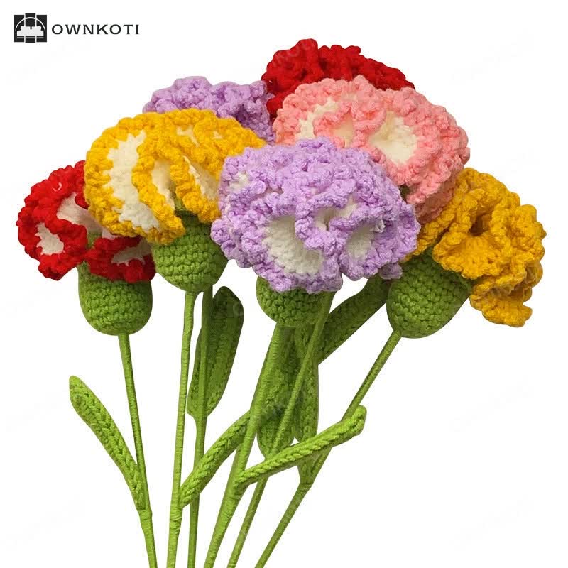 Creative Handmade Knitted Crochet Carnation