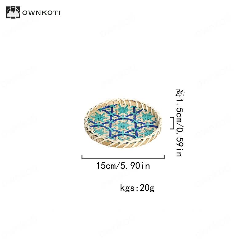Hand-woven Colorful Rattan Storage Round Basket