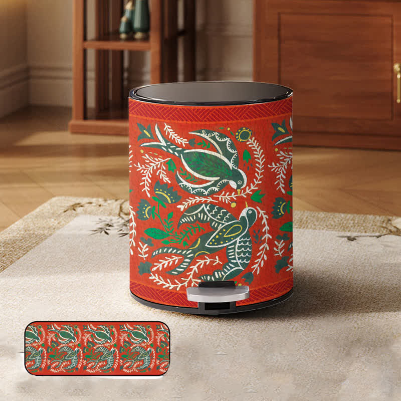 Floral Bird Large Capacity Durable Trash Bin