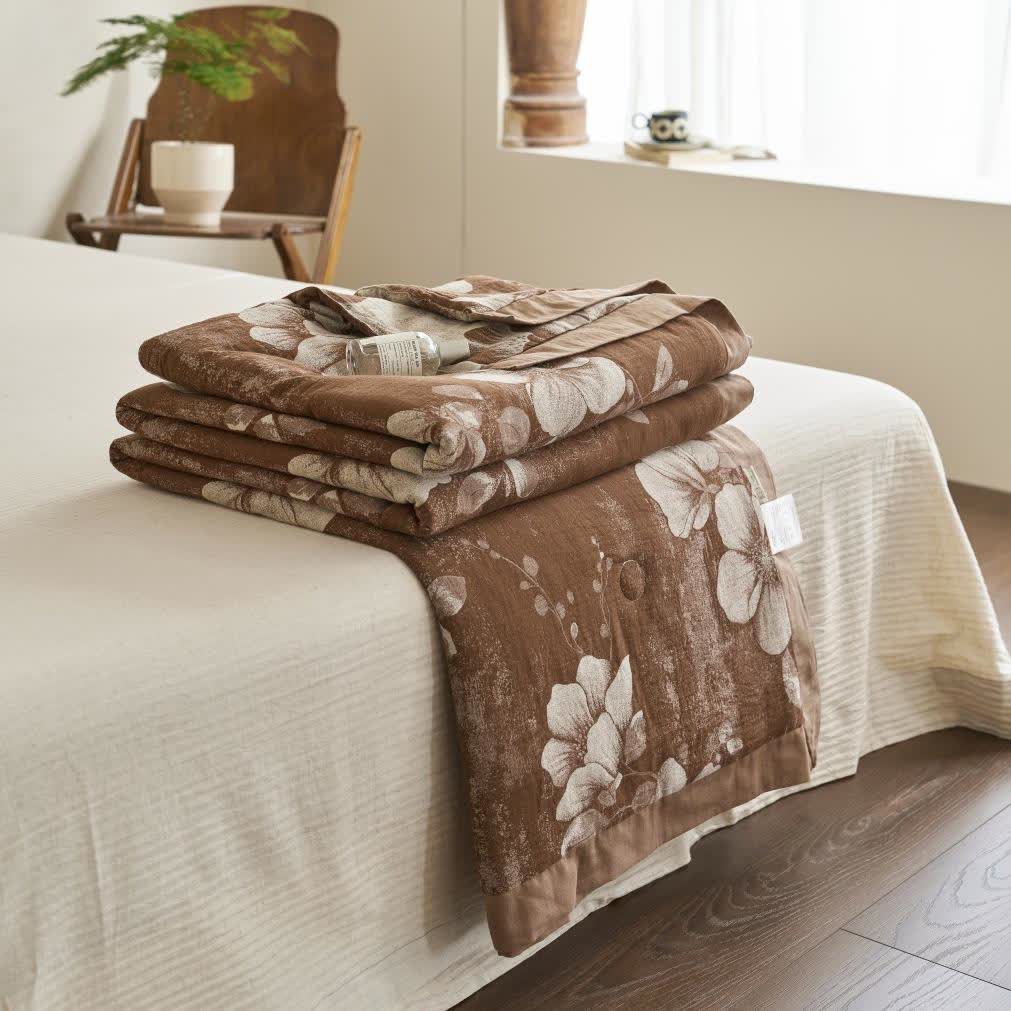 Cotton Gauze Jacquard Floral Retro Quilt - image 7