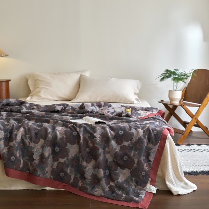 Jacquard Floral Cotton Gauze Retro Soft Quilt - image 1