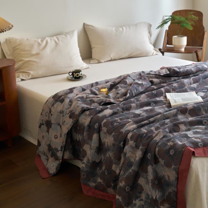 Jacquard Floral Cotton Gauze Retro Soft Quilt - image 4