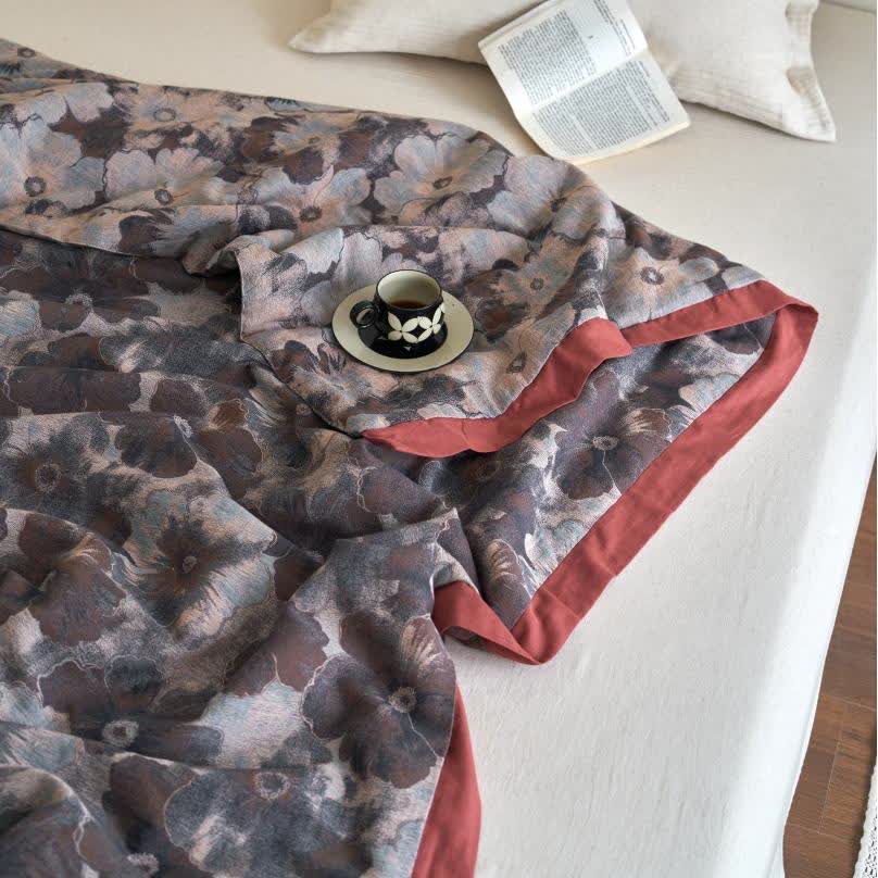 Jacquard Floral Cotton Gauze Retro Soft Quilt - image 6
