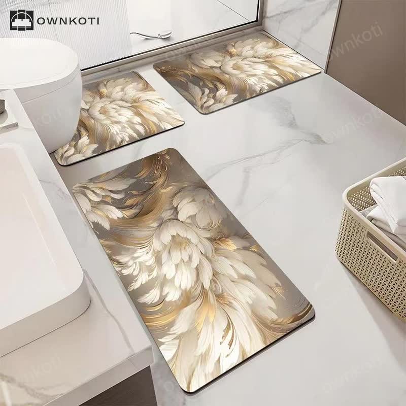 Luxury Floral Absorbent Non-slip Bathroom Mat