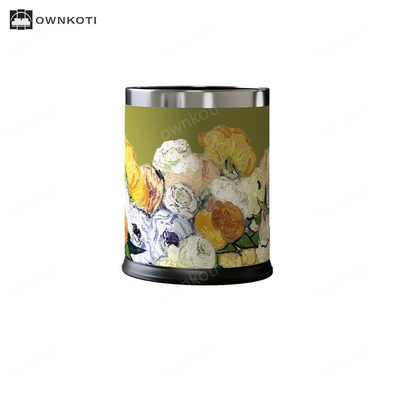 Elegant Oil-painting Large Capacity Waste Bin