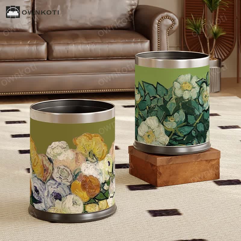 Elegant Oil-painting Large Capacity Waste Bin