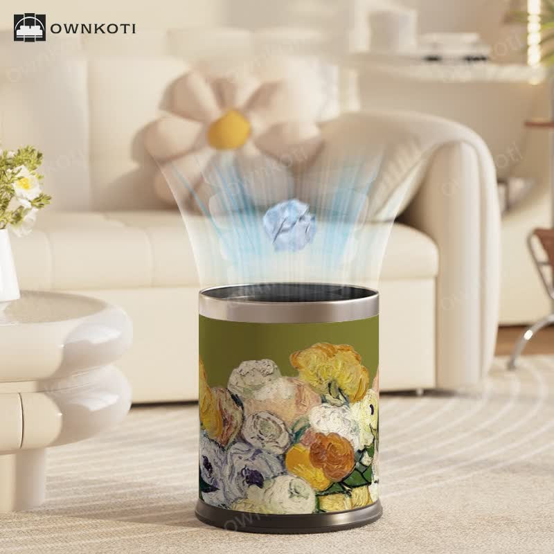 Elegant Oil-painting Large Capacity Waste Bin
