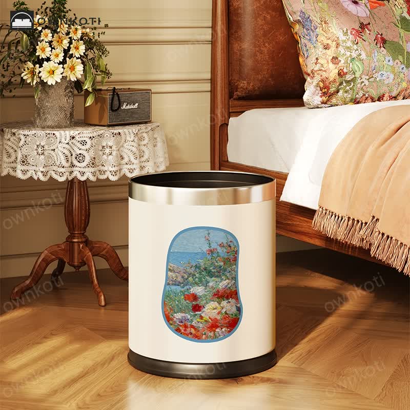 Elegant Floral Large Capacity Durable Waste Bin